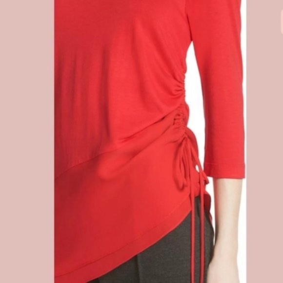 ST. JOHN Jersey & Silk Asymmetrical Top - Picture 4 of 7